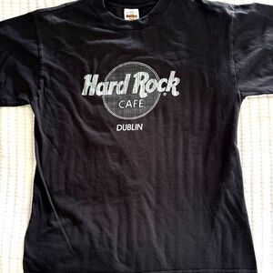 Vintage Authentic Hard Rock Cafe Dublin Black T Shirt Size Large